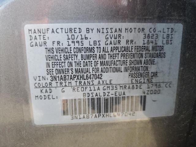 Photo 11 VIN: 3N1AB7APXHL647042 - NISSAN SENTRA S 