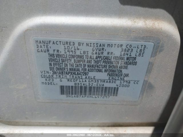 Photo 8 VIN: 3N1AB7APXHL647297 - NISSAN SENTRA 