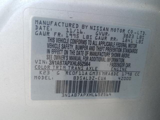 Photo 9 VIN: 3N1AB7APXHL652564 - NISSAN SENTRA S 