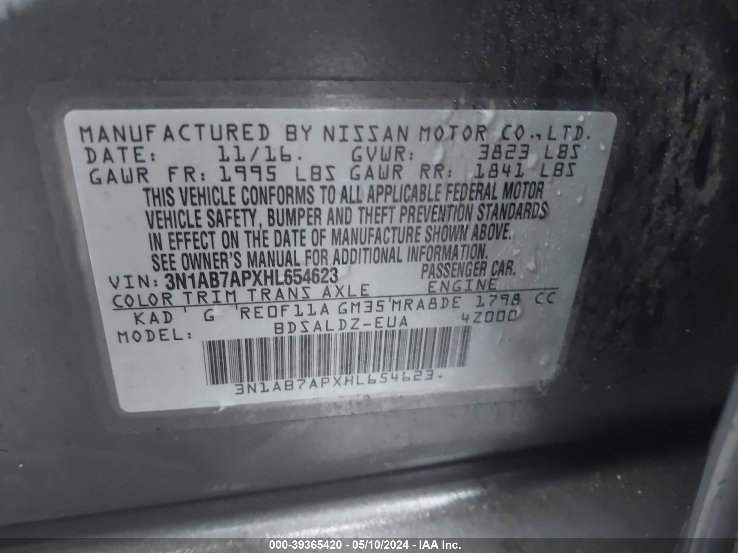 Photo 8 VIN: 3N1AB7APXHL654623 - NISSAN SENTRA 