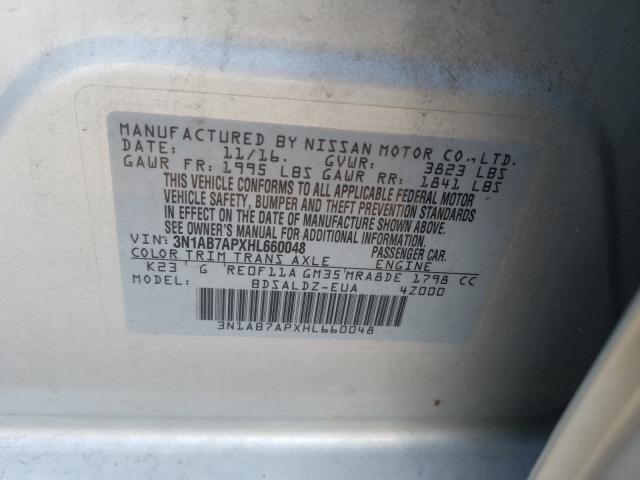 Photo 9 VIN: 3N1AB7APXHL660048 - NISSAN SENTRA S 