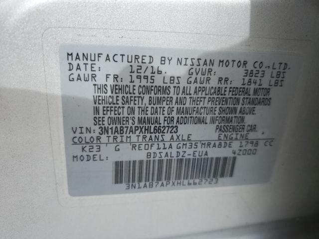 Photo 11 VIN: 3N1AB7APXHL662723 - NISSAN SENTRA S 