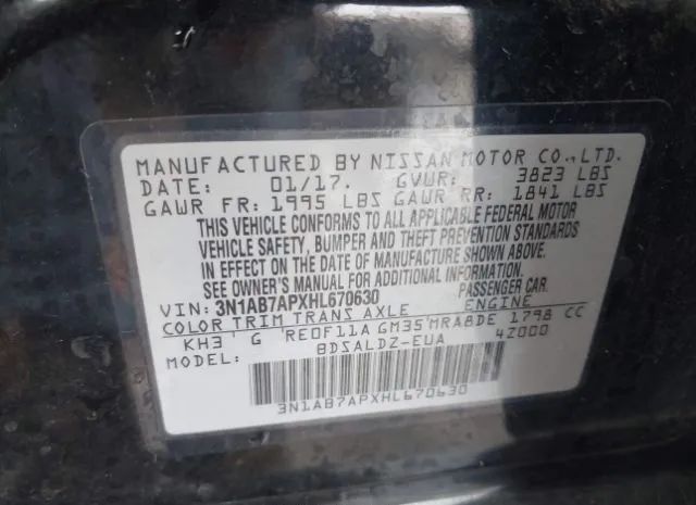 Photo 8 VIN: 3N1AB7APXHL670630 - NISSAN SENTRA 