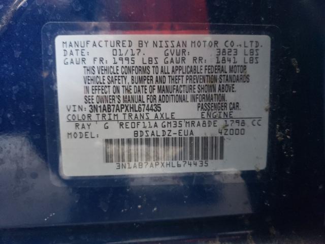 Photo 9 VIN: 3N1AB7APXHL674435 - NISSAN SENTRA S 