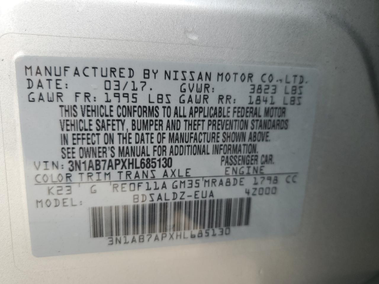 Photo 11 VIN: 3N1AB7APXHL685130 - NISSAN SENTRA 