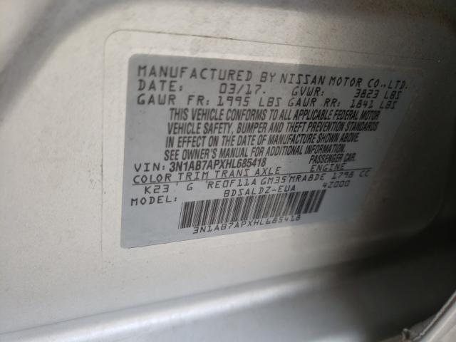 Photo 9 VIN: 3N1AB7APXHL685418 - NISSAN SENTRA S 