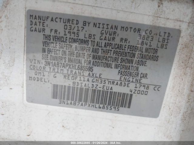 Photo 8 VIN: 3N1AB7APXHL685595 - NISSAN SENTRA 