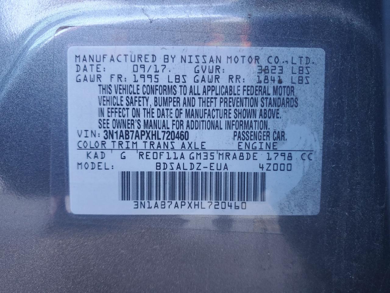 Photo 11 VIN: 3N1AB7APXHL720460 - NISSAN SENTRA 