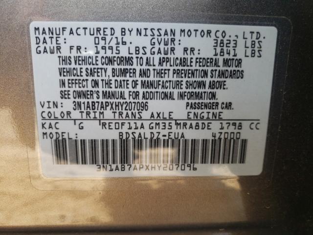 Photo 9 VIN: 3N1AB7APXHY207096 - NISSAN SENTRA S 