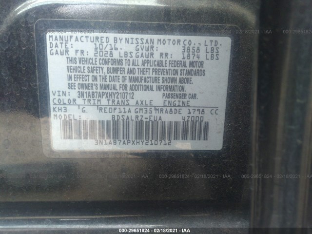 Photo 8 VIN: 3N1AB7APXHY210712 - NISSAN SENTRA 