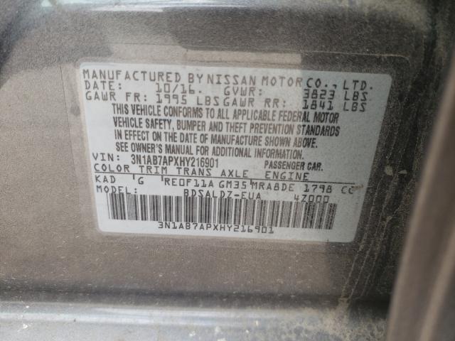 Photo 9 VIN: 3N1AB7APXHY216901 - NISSAN SENTRA S 