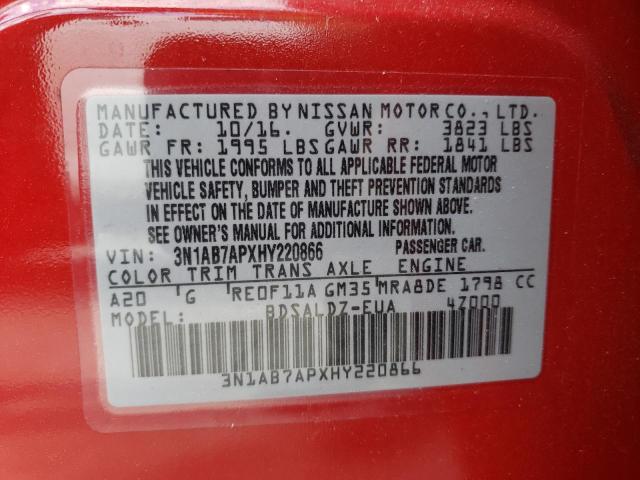 Photo 9 VIN: 3N1AB7APXHY220866 - NISSAN SENTRA S 