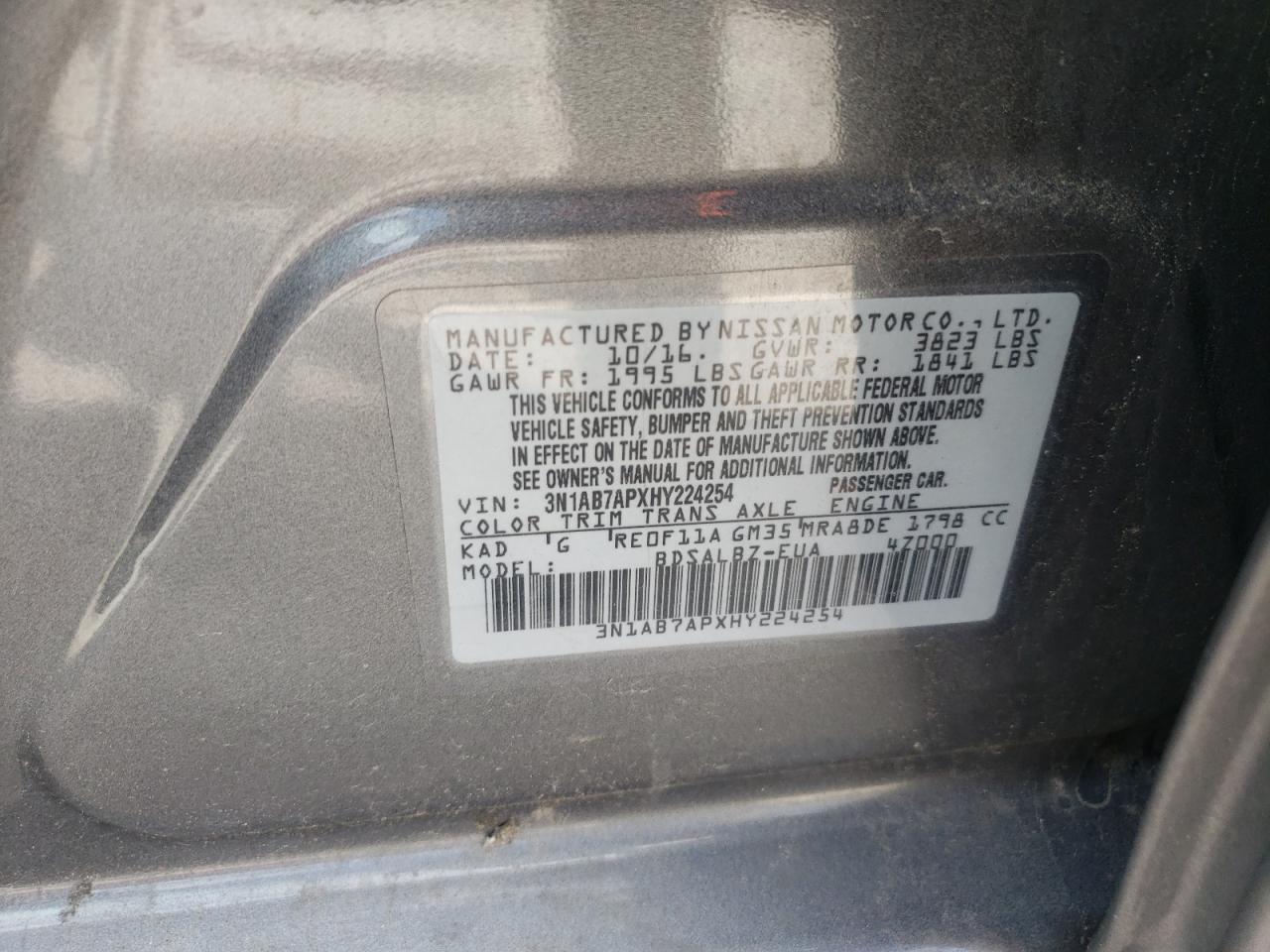 Photo 11 VIN: 3N1AB7APXHY224254 - NISSAN SENTRA 