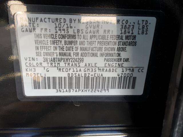 Photo 9 VIN: 3N1AB7APXHY224299 - NISSAN SENTRA S 