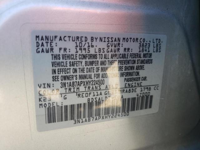 Photo 9 VIN: 3N1AB7APXHY224500 - NISSAN SENTRA S 