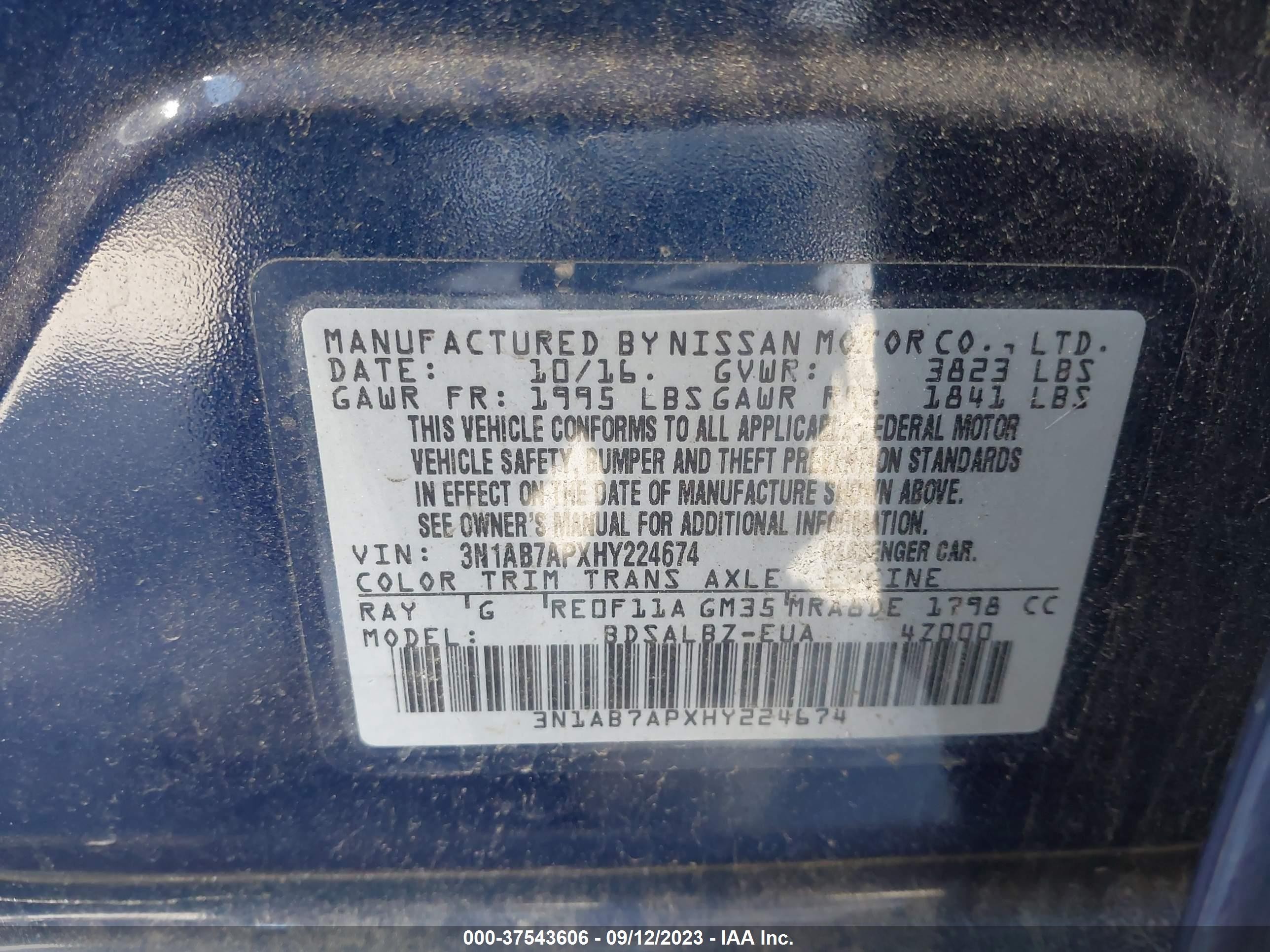 Photo 8 VIN: 3N1AB7APXHY224674 - NISSAN SENTRA 