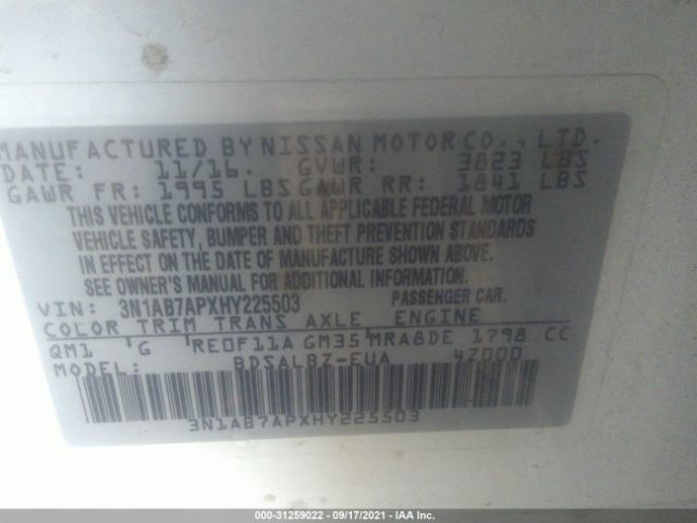 Photo 8 VIN: 3N1AB7APXHY225503 - NISSAN SENTRA 