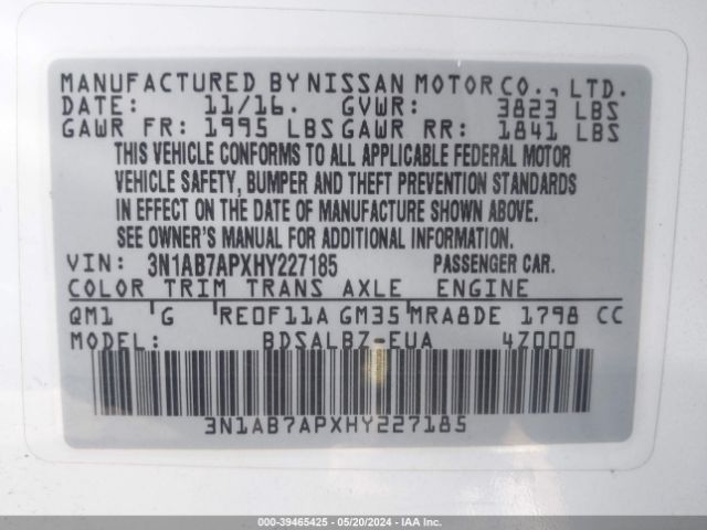 Photo 8 VIN: 3N1AB7APXHY227185 - NISSAN SENTRA 