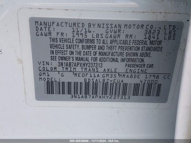 Photo 8 VIN: 3N1AB7APXHY237313 - NISSAN SENTRA 