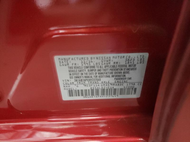 Photo 9 VIN: 3N1AB7APXHY237649 - NISSAN SENTRA S 