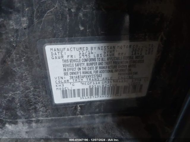 Photo 8 VIN: 3N1AB7APXHY237943 - NISSAN SENTRA 