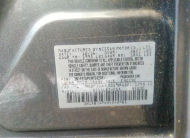 Photo 8 VIN: 3N1AB7APXHY242981 - NISSAN SENTRA 