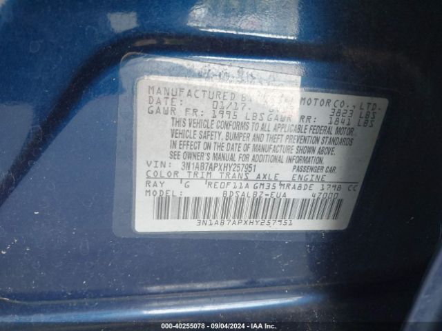 Photo 8 VIN: 3N1AB7APXHY257951 - NISSAN SENTRA 