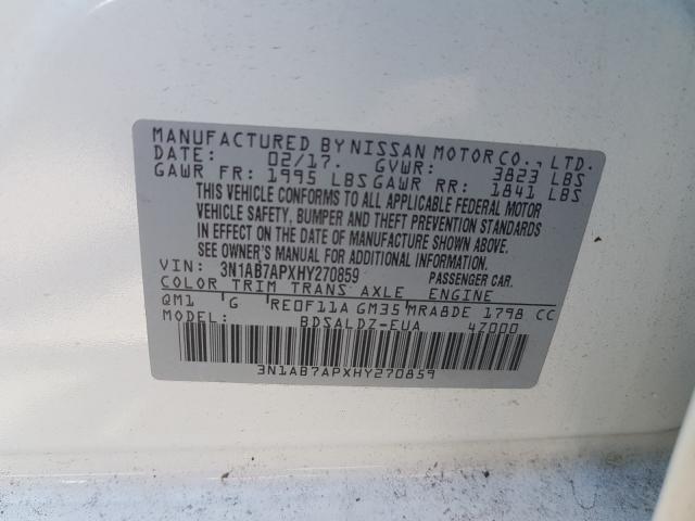 Photo 9 VIN: 3N1AB7APXHY270859 - NISSAN SENTRA S 