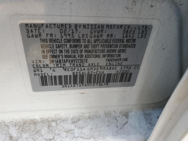 Photo 11 VIN: 3N1AB7APXHY273678 - NISSAN SENTRA S 