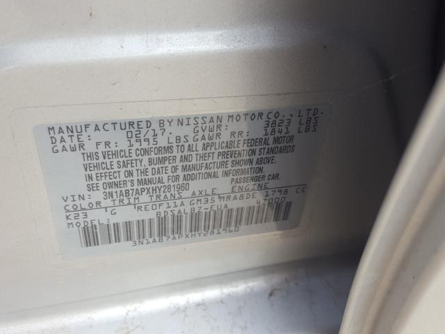 Photo 9 VIN: 3N1AB7APXHY281960 - NISSAN SENTRA S 