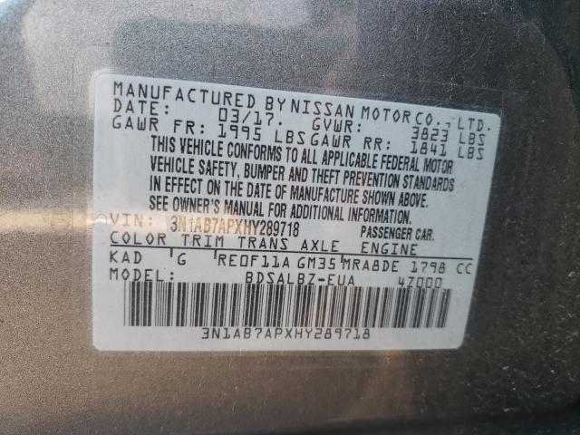 Photo 9 VIN: 3N1AB7APXHY289718 - NISSAN SENTRA S 