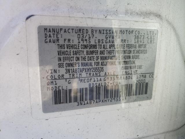 Photo 9 VIN: 3N1AB7APXHY295535 - NISSAN SENTRA S 