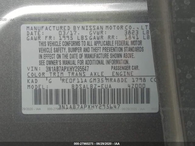 Photo 8 VIN: 3N1AB7APXHY295647 - NISSAN SENTRA 