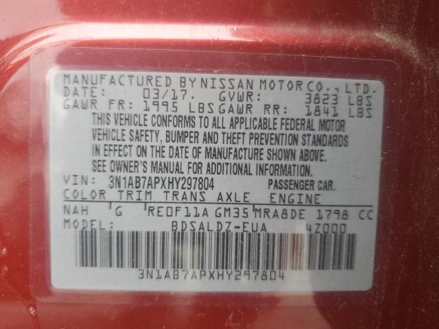 Photo 11 VIN: 3N1AB7APXHY297804 - NISSAN SENTRA S 