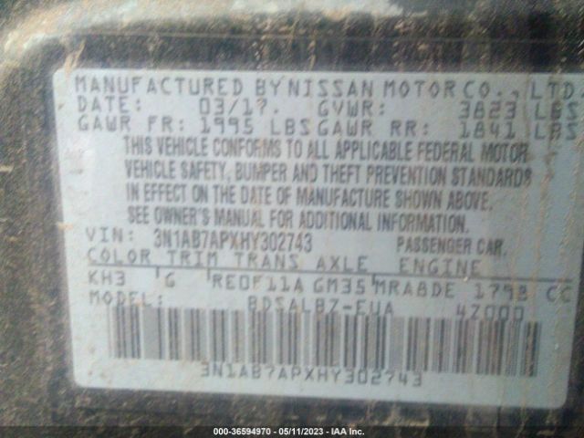 Photo 8 VIN: 3N1AB7APXHY302743 - NISSAN SENTRA 