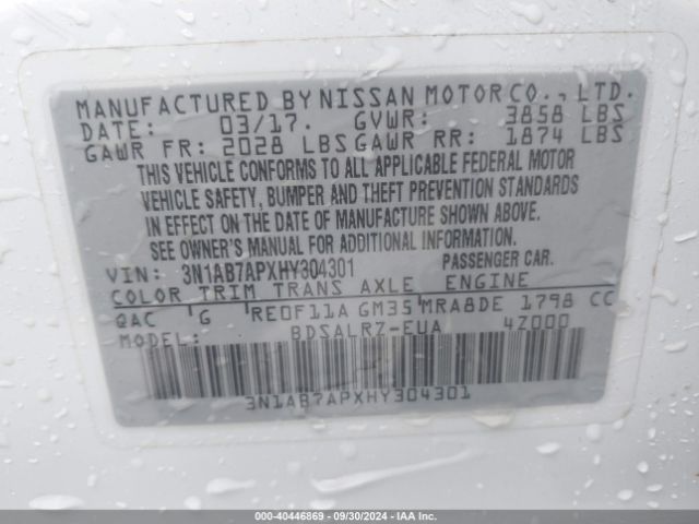 Photo 8 VIN: 3N1AB7APXHY304301 - NISSAN SENTRA 