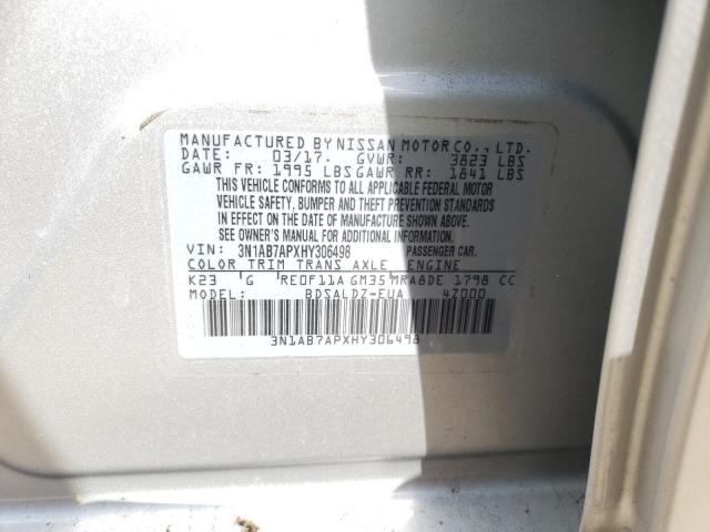 Photo 9 VIN: 3N1AB7APXHY306498 - NISSAN SENTRA S 