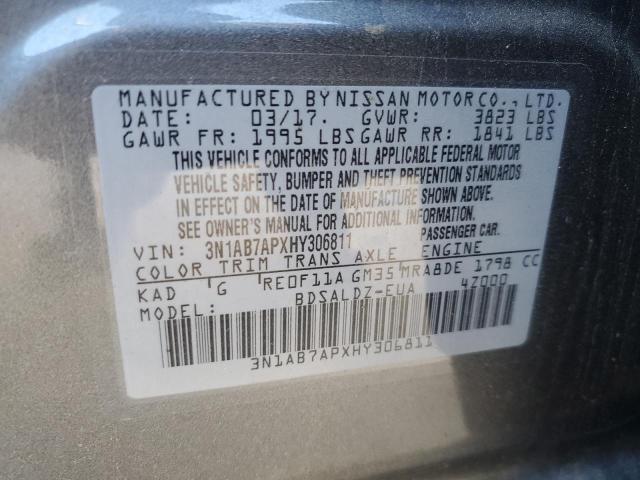 Photo 12 VIN: 3N1AB7APXHY306811 - NISSAN SENTRA S 