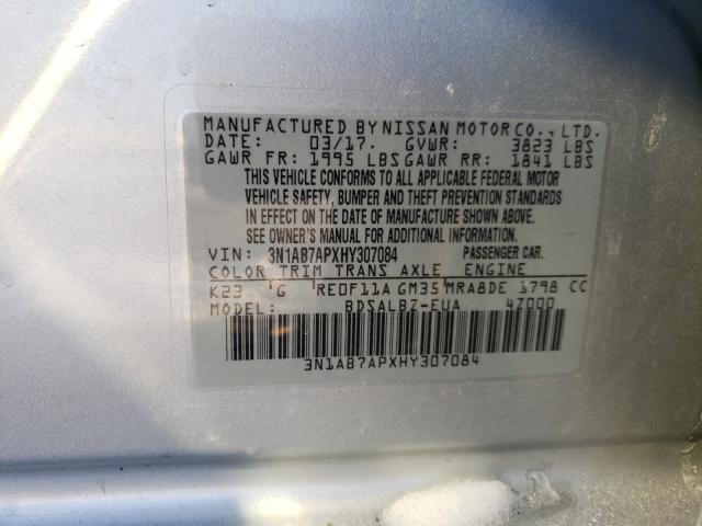 Photo 9 VIN: 3N1AB7APXHY307084 - NISSAN SENTRA S 