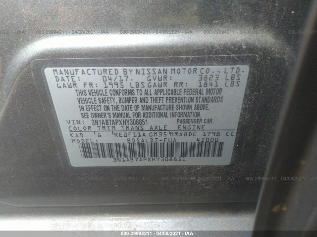 Photo 8 VIN: 3N1AB7APXHY308851 - NISSAN SENTRA 