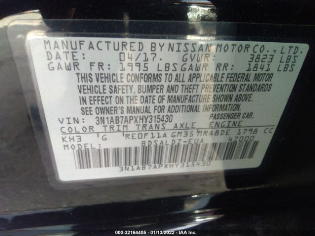 Photo 8 VIN: 3N1AB7APXHY315430 - NISSAN SENTRA 