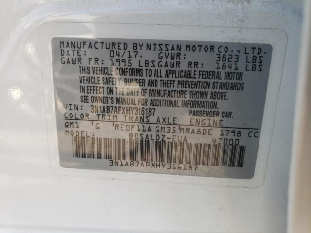 Photo 9 VIN: 3N1AB7APXHY316187 - NISSAN SENTRA S 