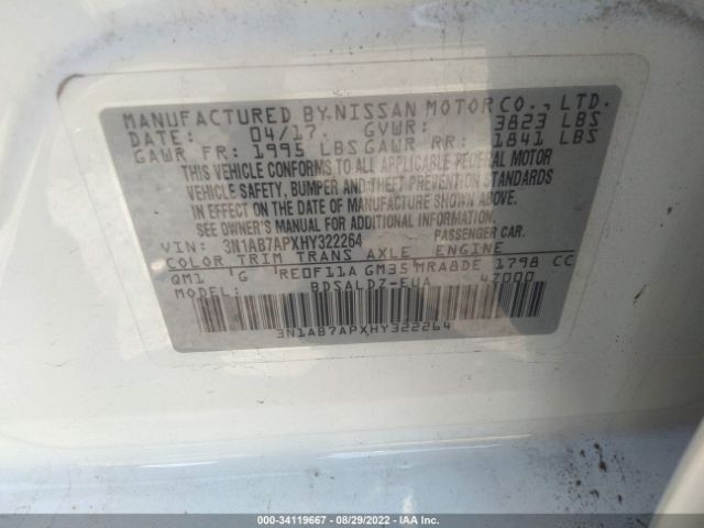 Photo 8 VIN: 3N1AB7APXHY322264 - NISSAN SENTRA 