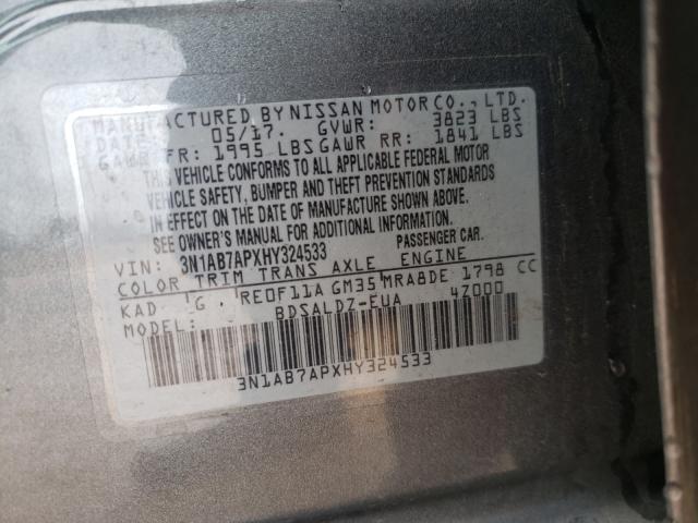 Photo 9 VIN: 3N1AB7APXHY324533 - NISSAN SENTRA S 