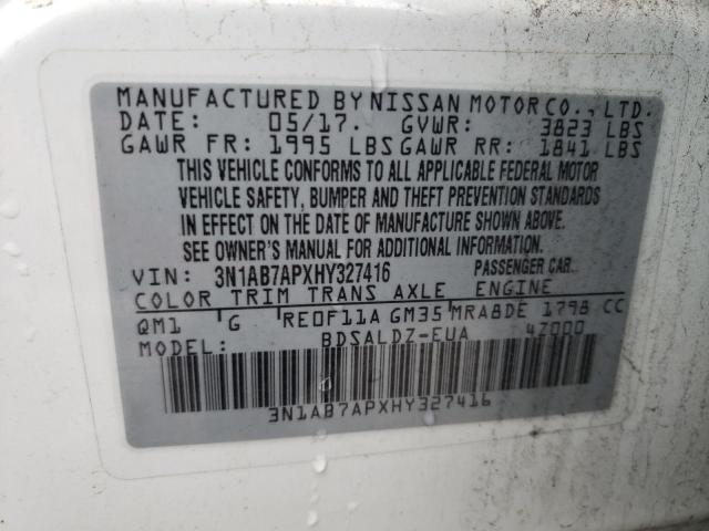 Photo 11 VIN: 3N1AB7APXHY327416 - NISSAN SENTRA S 