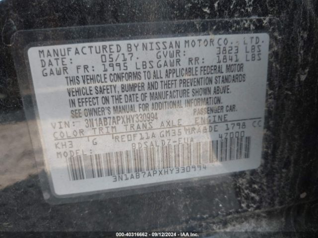 Photo 8 VIN: 3N1AB7APXHY330994 - NISSAN SENTRA 