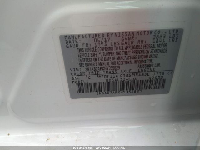 Photo 8 VIN: 3N1AB7APXHY355829 - NISSAN SENTRA 