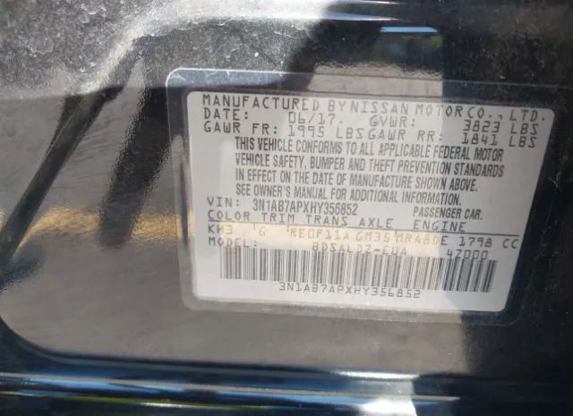 Photo 8 VIN: 3N1AB7APXHY356852 - NISSAN SENTRA 