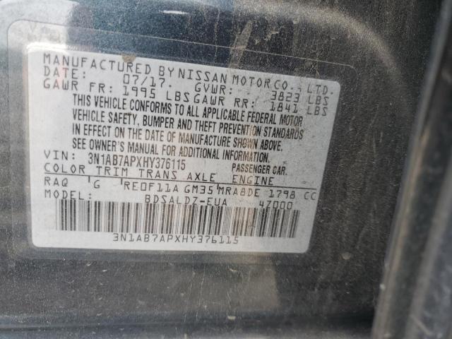 Photo 11 VIN: 3N1AB7APXHY376115 - NISSAN SENTRA S 