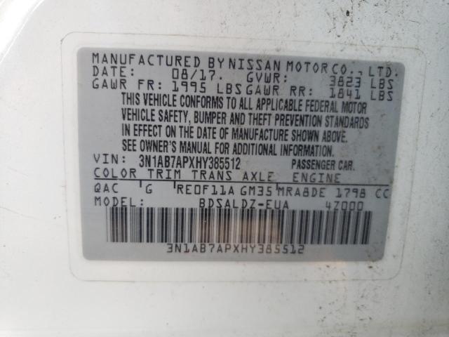 Photo 11 VIN: 3N1AB7APXHY385512 - NISSAN SENTRA S 